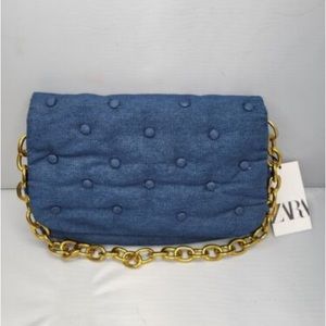 Denim Quilted Shoulder Bag by Zara